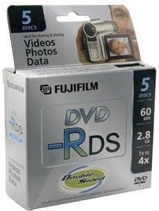 Fujifilm Media 25302910 DVD-R Camcorder 2.8GB 60 Minutes Double Sided Jewel HT -