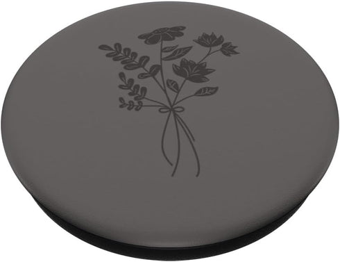 Gray Floral Flower Wildflower PopSockets Standard PopGrip