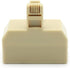 Modular Telephone Splitter Adapter RJ11 6P4C, 3-Way Line Socket Triplex Divider Connector, Beige (Pack of 2)