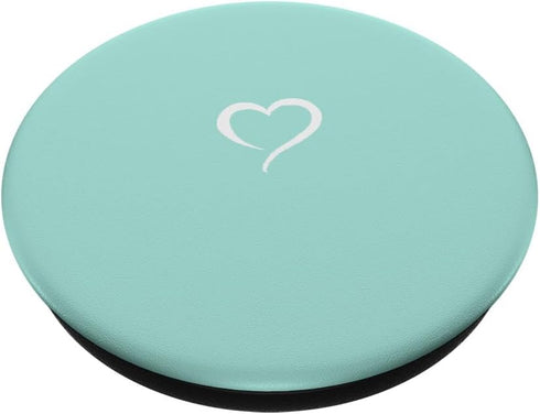 Aqua Teal Blue Hand Drawn Heart Minimalist Love PopSockets Standard PopGrip
