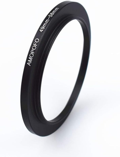 Metal Step Up Ring Adapter 49mm to 58mm for Filters, CNC Machined Space Aluminum with Matte Black Finish