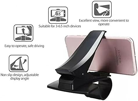 Universal Car Dashboard Mount Holder Stand Clamp for Cell Phone GPS Navigation, Durable Clip-on Dash Phone Holder