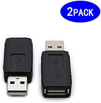 2 Pack USB 2.0 AF/AM Adapter TYPE A Female to USB A Male Adapter Connector Converter plug