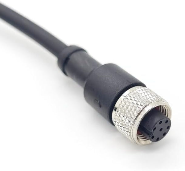 M12 8Pin Female Connector Cable, A Code Straight Aviation Plug, Electrical Cable PVC Industrial Molded Cable for