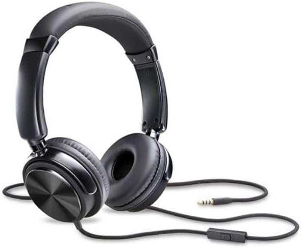 CCS15165 Tangle-Free Headset with Microphone - Black