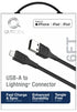 6 FT Charging Cable USB-A to Lightning Connector (Black)