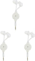 Hemobllo Retractable Earphones, 3 Pcs Wired in Ear Headphones 3.5mm Jack Stereo Wired Earbuds for Phones