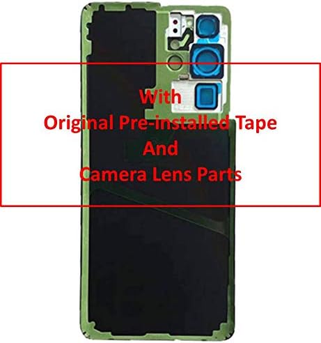 Galaxy S21 Ultra Back Glass Cover Replacement, Housing Door with Camera Glass Lens Parts for Samsung Galaxy S21U