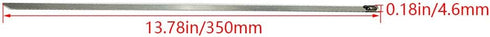 MroMax 13.78" Stainless Steel Cable Zip Ties, Multi-Purpose Metal Exhaust Wrap, 5pcs