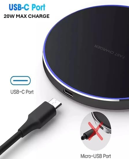20W Wireless Charger USB-C Fast Charge Qi Certified - 15W Magnetic Wireless Charger Pad for Android and iPhone