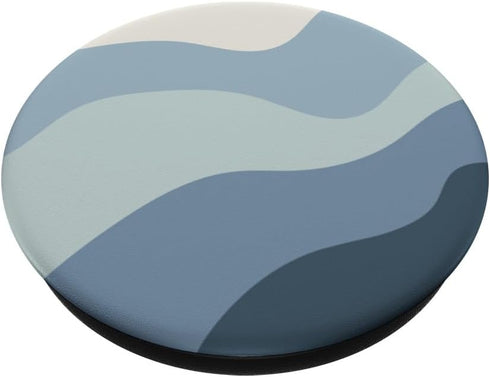 Modern Dusty Blue Abstract Boho Wavy Stripe PopSockets Swappable PopGrip