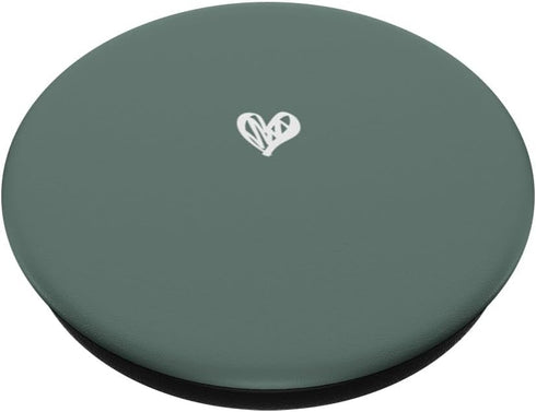 Cute Sage Green Heart Love Minimalist PopSockets Standard PopGrip