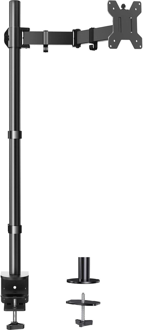 HUANUO Single Monitor Stand Desk Mount, Fully Adjustable 39 Inch Stand for 13-32 In Screen, Holds up to 22lbs with C