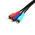 Cmple 3 RCA Cable 12ft - Male to Male RGB Component Audio Video A/V Cable for HDTV, Home Theater - Black