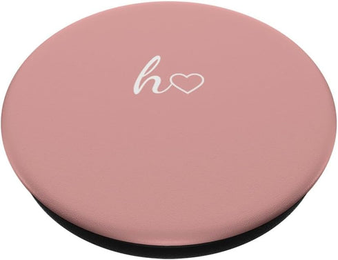 White Initial Letter H Heart Minimalist Rose PopSockets Standard PopGrip