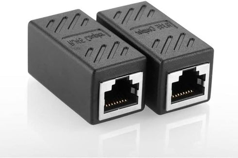 2Pcs RJ45 Coupler Connector, Cat6A Network LAN Ethernet Cable Extension Adapter for Cat7/Cat6a/Cat5e