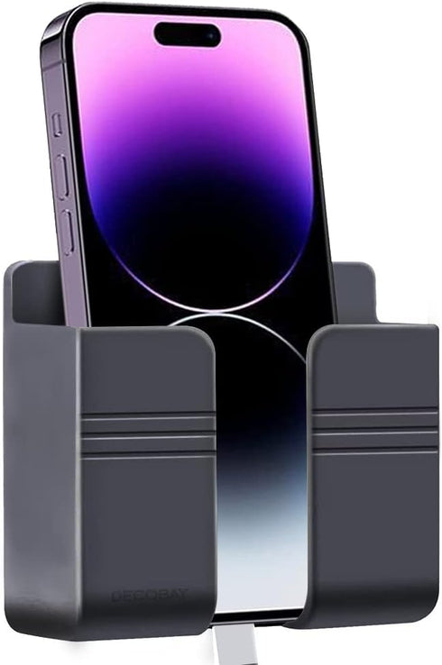 D1 Wall Mount Phone Holder, Stand with Adhesive and Data Cable Receiving Hole, Compatible with iPhone, TV Remote,