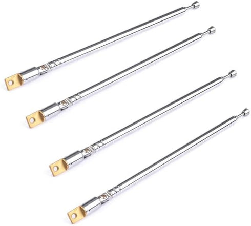 Lhazemu AM FM Radio Universal Antenna,37cm 14.6" Length 4-Sections Stainless Steel Radio Antenna