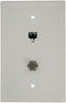 Leviton Midsize Telephone/Video Wall Jack, 6P4C X F, 40539-CMW, White