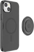 PopSockets Case for iPhone 15 Plus - Round Phone Grip Compatible with MagSafe, Wireless Charging Compatible, Black