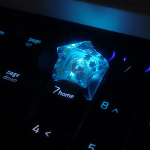 Personalized Transparent Star Keycap, Handmade Cherry Profile Backlit Keycap Gift for Mechanical Keyboard MX