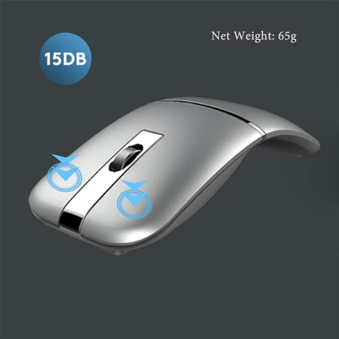 Foldable Wireless ARC Mouse, Bluetooth Travel Mouse, Rechargeable 360° Rotating Ultra Slim for Dell HP Lenovo with