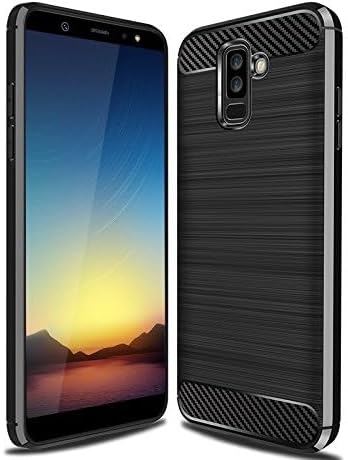 Case for Samsung Galaxy A6 Plus 2018, Carbon Fiber Shock Absorption Slim Case (Black)