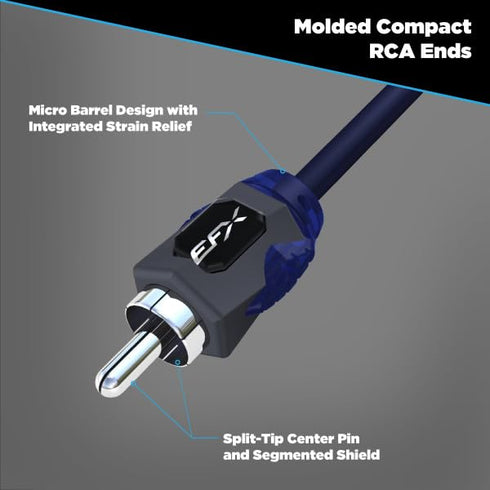 Scosche EFX Rogue R12X4 4-Channel Twisted Pair RCA Interconnect Audio Cables, 12 Foot Male to Male