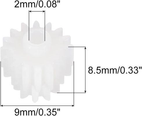 20 16 16102B 0.5) MECCANIXITY Pcs Plastic Gears Teeth Plastic Motor Gear Model Reduction Gear for RC Car Model DIY