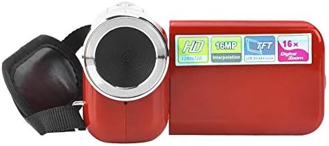 Kids Digital Video Camera, 1080P 16M, 16X Zoom DV Camcorder with 2Inch TFT LCD Screen for Photography (red)
