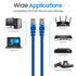 Cmple Cat 6 Ethernet Cable 5 ft, 10Gbps Network LAN Cord, 550MHz, RJ45 Connectors, Blue, Compatible with Gaming Devices