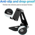 cocopar Adjustable Monitor Stand, Fully Foldable Aluminum Desk Mobile Phone Holder, Compatible for Smartphone, Portable