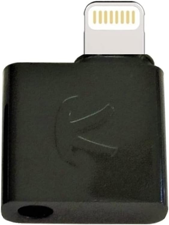 iAudioL (Black) 24-bit Tiny Rigid Adapter for Lightning to 3.5mm Headphone Jack, iPhone/iPad/iPod Touch iOS 10+.