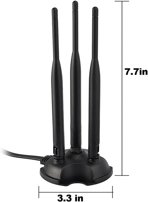 Eightwood 2.4GHz 5GHz 3 6 Dual Band WiFi Antenna, RP-SMA Connector WiFi Antenna Magnetic Base for PC Desktop Computer