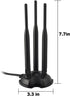 Eightwood 2.4GHz 5GHz 3 6 Dual Band WiFi Antenna, RP-SMA Connector WiFi Antenna Magnetic Base for PC Desktop Computer