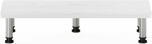Furinno Turn-N-Tube Monitor Stand - White Oak with Stainless Steel Tubes