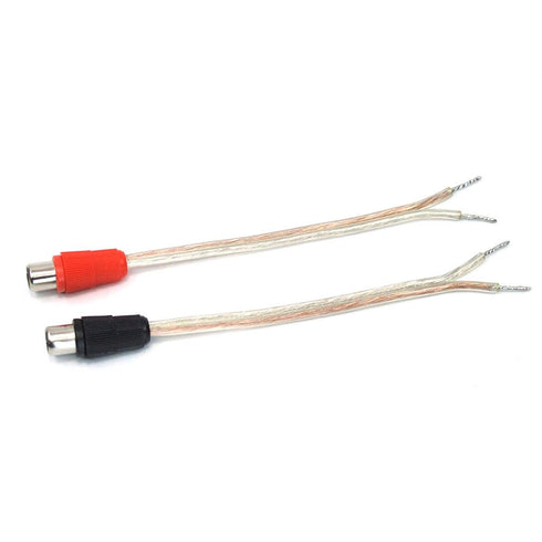 2-Pack RCA Female to Speaker Wire Adapter Cable, 5.5-inch/14cm - Black/Red, Audio Video Conversion