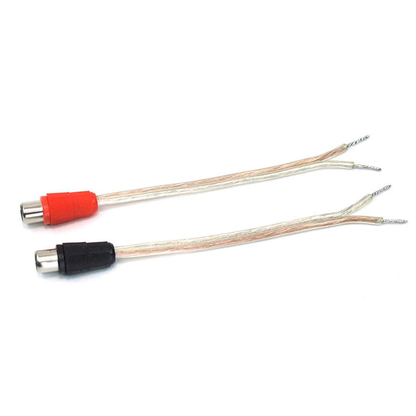 2-Pack RCA Female to Speaker Wire Adapter Cable, 5.5-inch/14cm - Black/Red, Audio Video Conversion