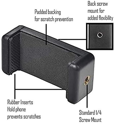 GearFend Universal Smartphone Tripod Mount for All iPhones, Samsung Phones and Most Mobile Phones Plus Microfiber