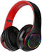 2022 Wireless Bluetooth Headphones, Colorful LED Lights Over Ear Foldable Headset with Built-in Microphone