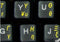 Greek Keyboard Stickers with Transparent Yellow Letters for Any Laptop, PC, Desktop, Notebook