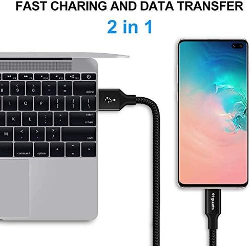 etguuds 15ft USB C Cable 2-Pack, Braided Fast Charger for Samsung Galaxy S21, S20, Note 20, LG, Pixel, Moto, and more.