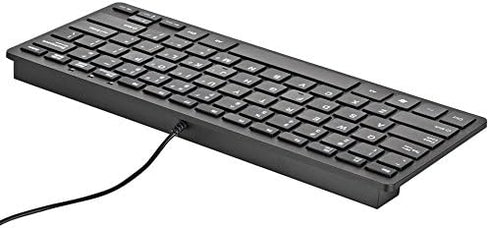 iKKEGOL USB Mini Slim Wired 78 Key Small Super Thin Compact Keyboard for Desktop Laptop PC Win 7 Mac (Black)