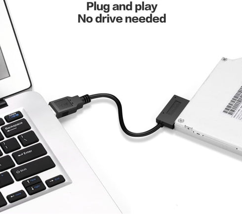 JDYYICZ USB 3.0 to 7+6 13Pin Slimline SATA Cable Adapter for Laptop CD DVD ROM Optical Drive