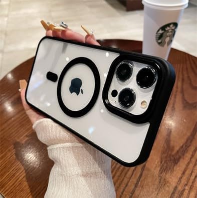 Luxury Cellphone Case Compatible with iPhone 15 Pro and iPhone 15 Pro Max (Black, iPhone 15 Pro max)