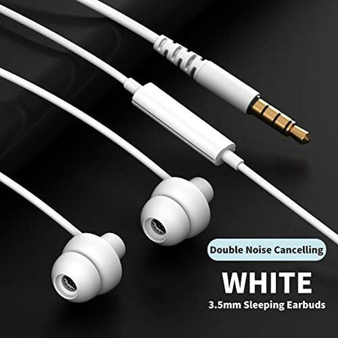 Sleeping Headphones - in-Ear Soundproof Earplug Soft Earbuds with Mic for Insomnia, Air Travel, Bedtime