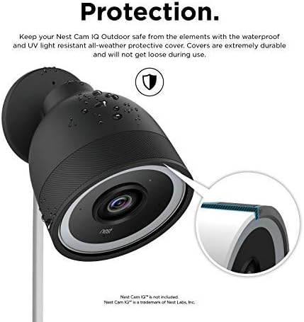 elago Outdoor Security Camera Cover for Google Nest Cam IQ (Black) - All-Weather Protective, Easy Installation,