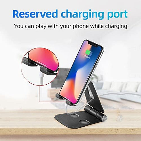 cocopar Adjustable Monitor Stand, Fully Foldable Aluminum Desk Mobile Phone Holder, Compatible for Smartphone, Portable
