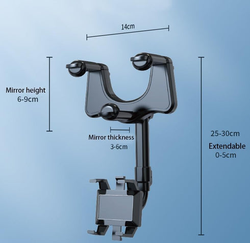 Satismoon,Satismoon Car Phone Holder,Satismoon rearview mirror phone holder,Rear View Mirror Phone Holder,Multifunctional 360° Rotatable Car Rearview Mirror Phone Holder,for Most Phones and Car