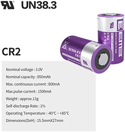 EEMB 4 Pack CR2 3V Lithium Batteries, 850mAh Non-Rechargeable, Compatible with Fujifilm Instant Camera and More